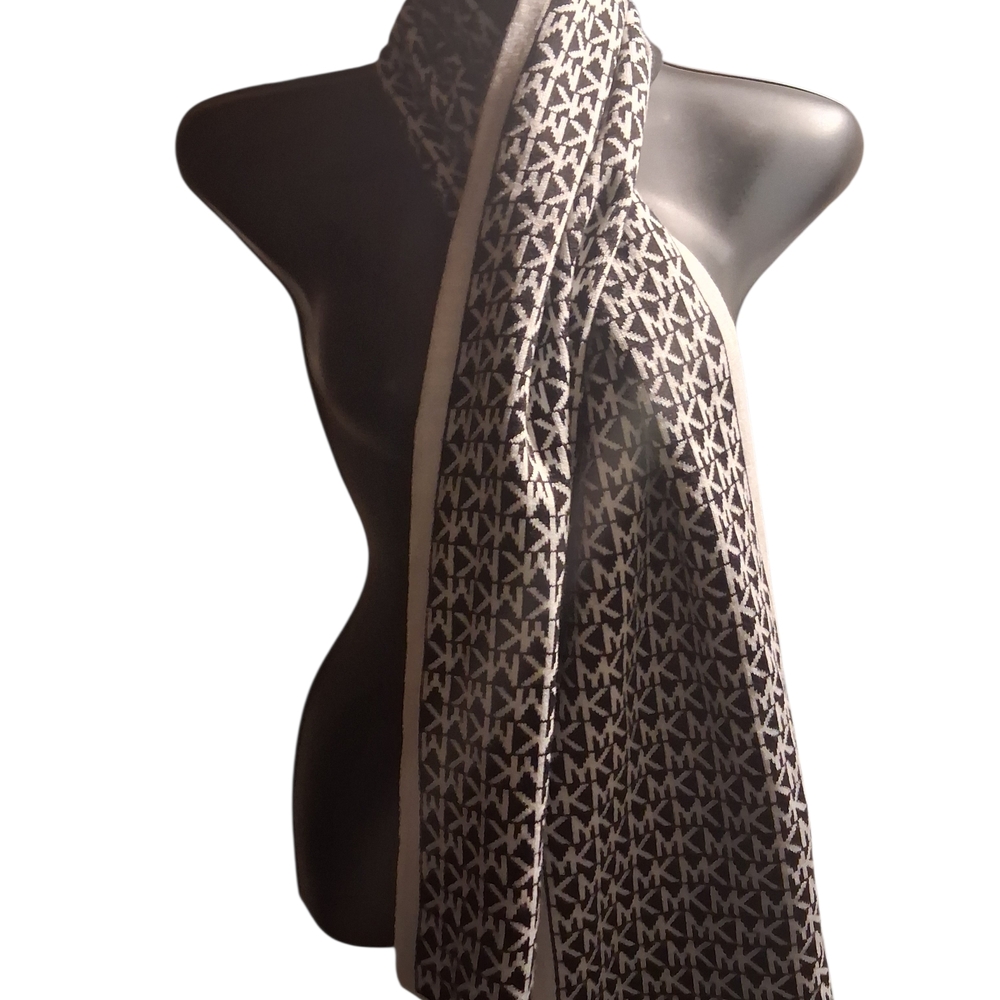 Michael Kors Monogram Black and White Scarf